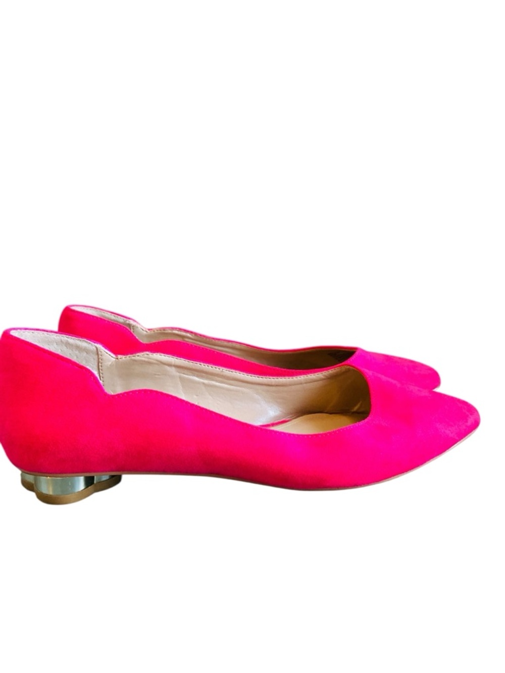 White House Black Market Bellamy Scalloped Pink Flat Size 6.5 - Picture 4 of 11